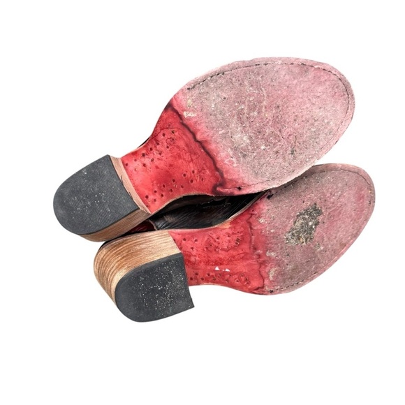 Freebird by Steven Quail Sandal Brown Distressed Leather Buckle Heel Gladiator 6 - Picture 6 of 9